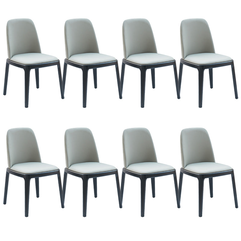 Modern Style Home Dining Side Chair Wood Parsons Armless Chair Smoke Gray 8 Piece Set Clearhalo 'Dining Chairs' 'Dining Tables & Seating' 'dining_chair' 'furn' 'furn_dining_chair' 'Furniture' 'Kitchen & Dining Furniture' 6814516