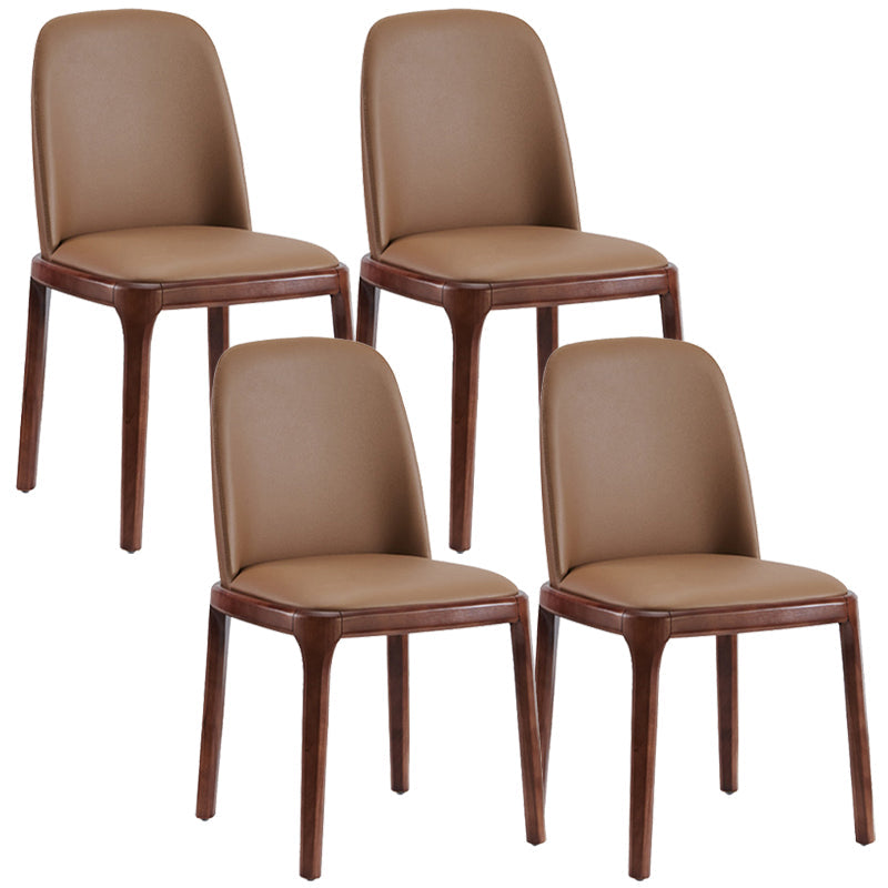 Modern Style Home Dining Side Chair Wood Parsons Armless Chair Walnut 4 Piece Set Clearhalo 'Dining Chairs' 'Dining Tables & Seating' 'dining_chair' 'furn' 'furn_dining_chair' 'Furniture' 'Kitchen & Dining Furniture' 6814519