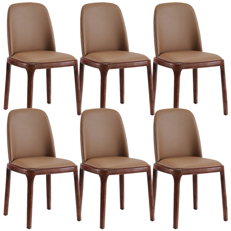 Modern Style Home Dining Side Chair Wood Parsons Armless Chair Walnut 6 Piece Set Clearhalo 'Dining Chairs' 'Dining Tables & Seating' 'dining_chair' 'furn' 'furn_dining_chair' 'Furniture' 'Kitchen & Dining Furniture' 6814520