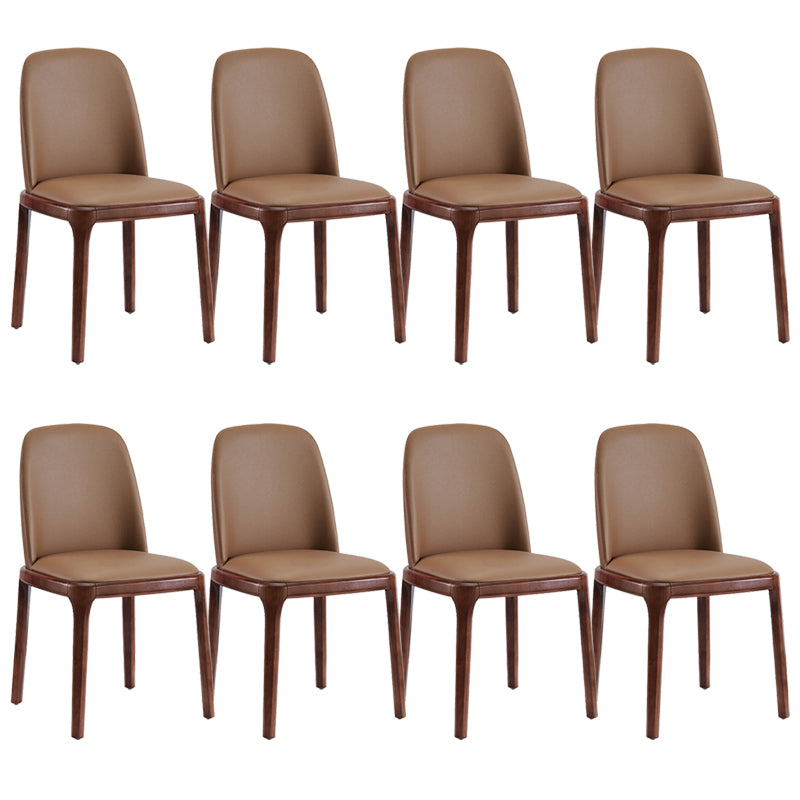 Modern Style Home Dining Side Chair Wood Parsons Armless Chair Walnut 8 Piece Set Clearhalo 'Dining Chairs' 'Dining Tables & Seating' 'dining_chair' 'furn' 'furn_dining_chair' 'Furniture' 'Kitchen & Dining Furniture' 6814521