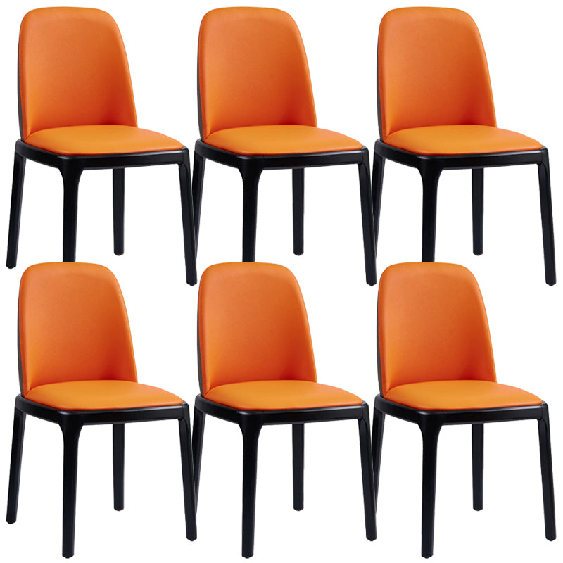Modern Style Home Dining Side Chair Wood Parsons Armless Chair Grey Orange 6 Piece Set Clearhalo 'Dining Chairs' 'Dining Tables & Seating' 'dining_chair' 'furn' 'furn_dining_chair' 'Furniture' 'Kitchen & Dining Furniture' 6814525