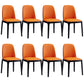 Modern Style Home Dining Side Chair Wood Parsons Armless Chair Grey Orange 8 Piece Set Clearhalo 'Dining Chairs' 'Dining Tables & Seating' 'dining_chair' 'furn' 'furn_dining_chair' 'Furniture' 'Kitchen & Dining Furniture' 6814526