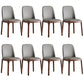 Modern Style Home Dining Side Chair Wood Parsons Armless Chair Walnut + Gray 8 Piece Set Clearhalo 'Dining Chairs' 'Dining Tables & Seating' 'dining_chair' 'furn' 'furn_dining_chair' 'Furniture' 'Kitchen & Dining Furniture' 6814531