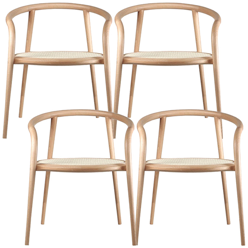 現代のホームアームチェアオープンバックソリッドウッドダイニングチェア