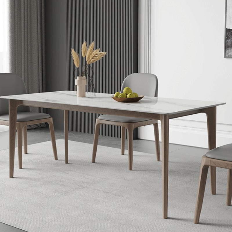 Style contemporain 1/2/5 pièces chaises de restauration Ensemble de meubles en pierre rectangulaire en blanc