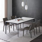 Contemporary 1/2/3/5 Pieces Dining Chairs Set Rectangle Stone Furniture in White