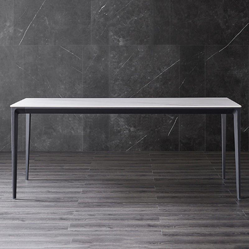 Contemporary 1/2/3/5 Pieces Dining Chairs Set Rectangle Stone Furniture in White