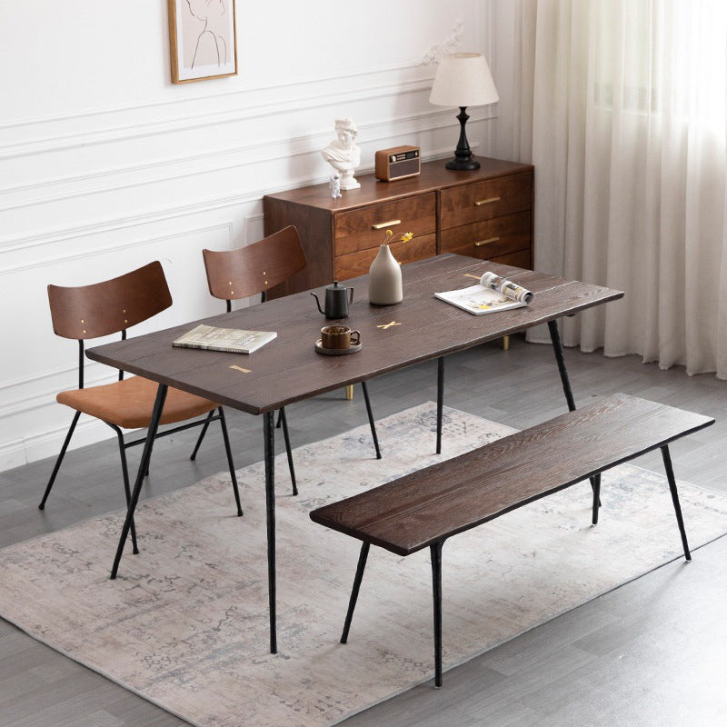 Modern 1/2/4/5/6 stukken Dinerset rechthoekige eiken houten eettafel voor eetkamer