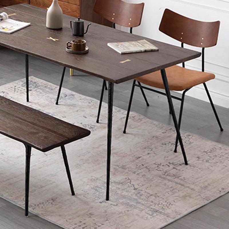 Modern 1/2/4/5/6 stukken Dinerset rechthoekige eiken houten eettafel voor eetkamer