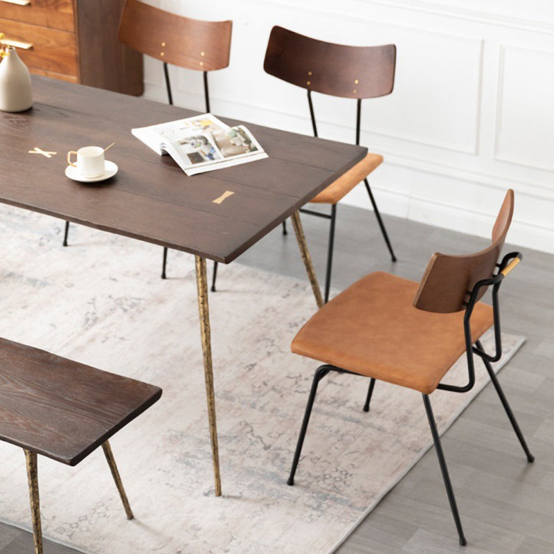 Modern 1/2/4/5/6 stukken Dinerset rechthoekige eiken houten eettafel voor eetkamer