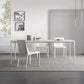Modern Style 1/2/4/5/6/7 Pieces Dining Chairs Set Rectangle Stone Furniture in White 4 Pieces: Table, 3 Chairs Clearhalo 'Dining Room Sets' 'Dining Tables & Seating' 'dining_room_set' 'furn' 'furn_dining_room_set' 'Furniture' 'Kitchen & Dining Furniture' 6814715