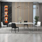 Modern Style 1/2/4/5/6/7 Pieces Dining Chairs Set Rectangle Stone Furniture in White 5-piece Set: 1 Table,2 White Chairs+2 Black Chairs Clearhalo 'Dining Room Sets' 'Dining Tables & Seating' 'dining_room_set' 'furn' 'furn_dining_room_set' 'Furniture' 'Kitchen & Dining Furniture' 6814723