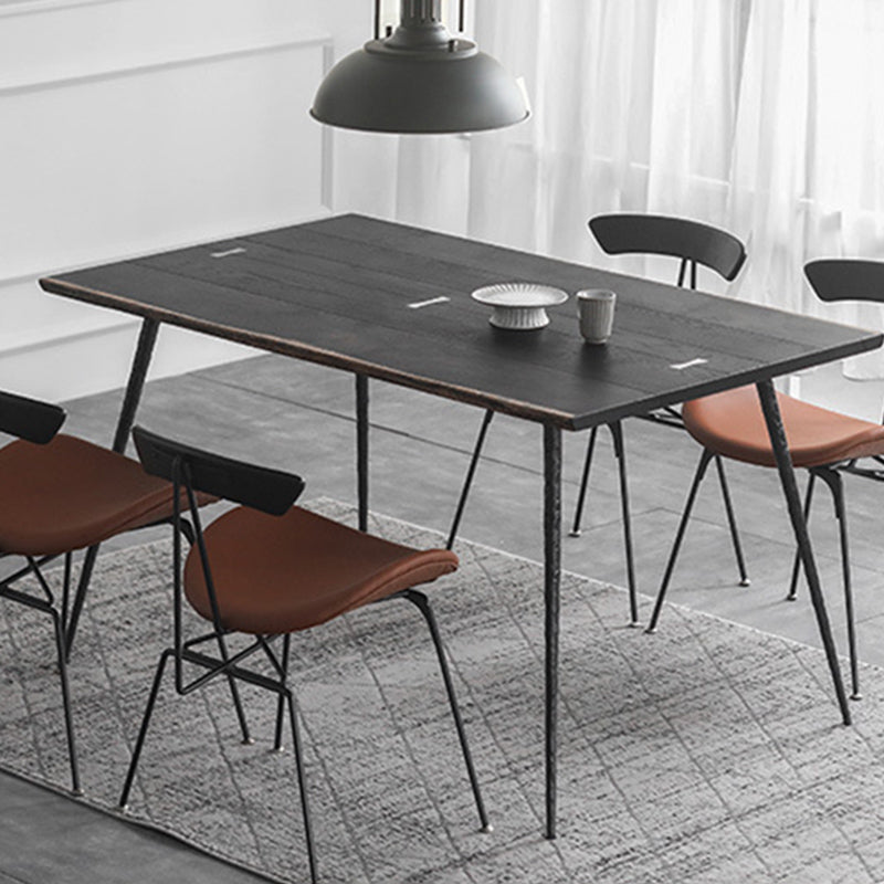 Industrial 1/5 Pieces Dining Set Rectangle Oak Wood Dining Table for Dining Room 5 Pieces: Table, 4 Chairs Clearhalo 'Dining Room Sets' 'Dining Tables & Seating' 'dining_room_set' 'furn' 'furn_dining_room_set' 'Furniture' 'Kitchen & Dining Furniture' 6814734