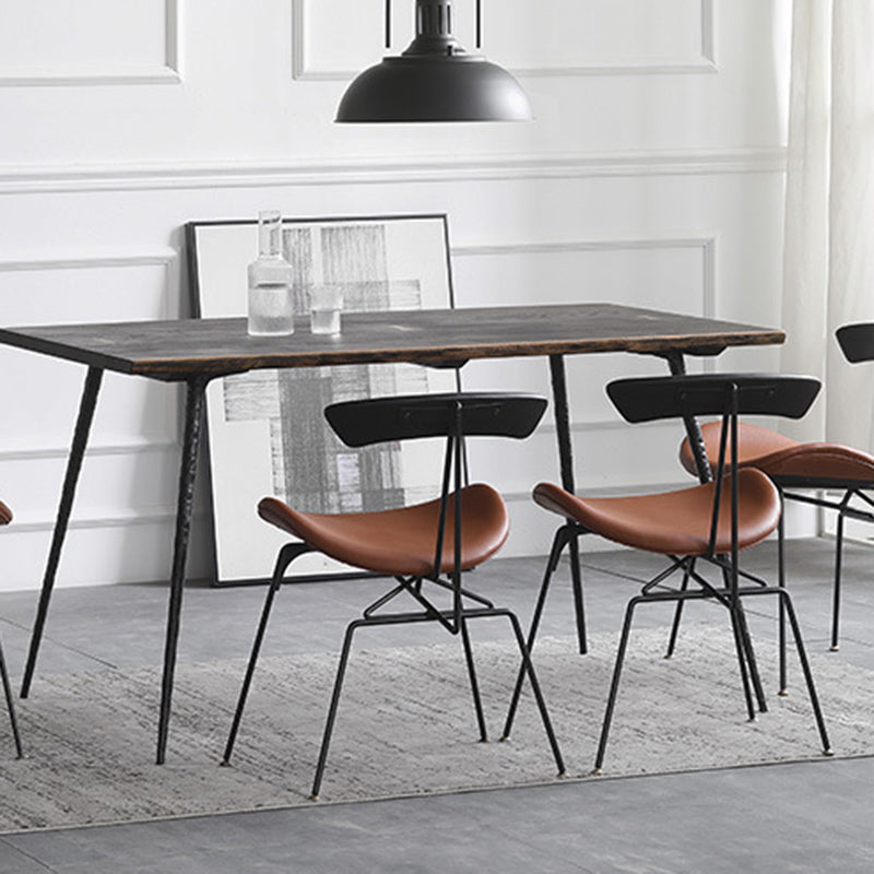 Industrial 1/5 Pieces Dining Set Rectangle Oak Wood Dining Table for Dining Room Clearhalo 'Dining Room Sets' 'Dining Tables & Seating' 'dining_room_set' 'furn' 'furn_dining_room_set' 'Furniture' 'Kitchen & Dining Furniture' 6814737
