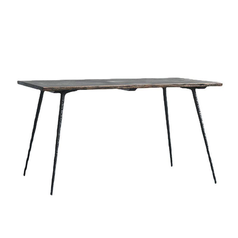 Industrial 1/5 Pieces Dining Set Rectangle Oak Wood Dining Table for Dining Room Black 71"L x 31"W Clearhalo 'Dining Room Sets' 'Dining Tables & Seating' 'dining_room_set' 'furn' 'furn_dining_room_set' 'Furniture' 'Kitchen & Dining Furniture' 6814738