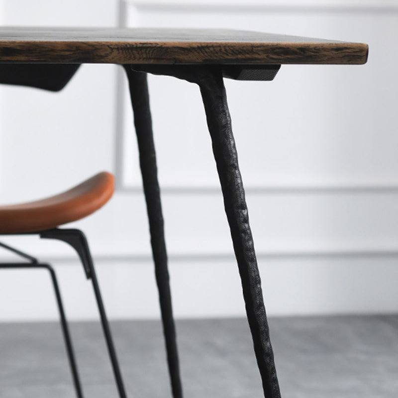 Industrial 1/5 Pieces Dining Set Rectangle Oak Wood Dining Table for Dining Room Clearhalo 'Dining Room Sets' 'Dining Tables & Seating' 'dining_room_set' 'furn' 'furn_dining_room_set' 'Furniture' 'Kitchen & Dining Furniture' 6814740