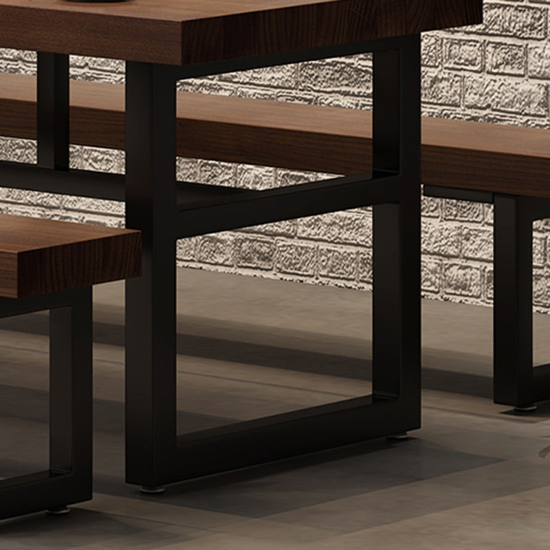 Industrial 1/3/5/7 Pieces Dining Set Rectangle Wood Dining Table for Cafe Clearhalo 'Dining Room Sets' 'Dining Tables & Seating' 'dining_room_set' 'furn' 'furn_dining_room_set' 'Furniture' 'Kitchen & Dining Furniture' 6814759