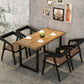 Industrial 1/5 Pieces Dining Set Rectangle Pine Wood Dining Table for Dining Room Cafe