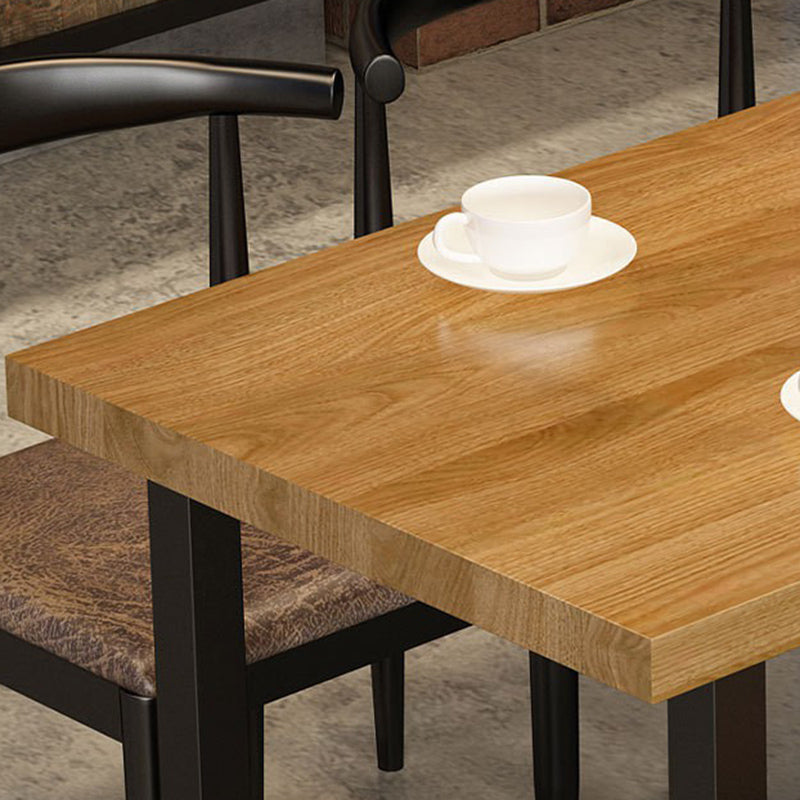 Industrial 1/5 Pieces Dining Set Rectangle Pine Wood Dining Table for Dining Room Cafe