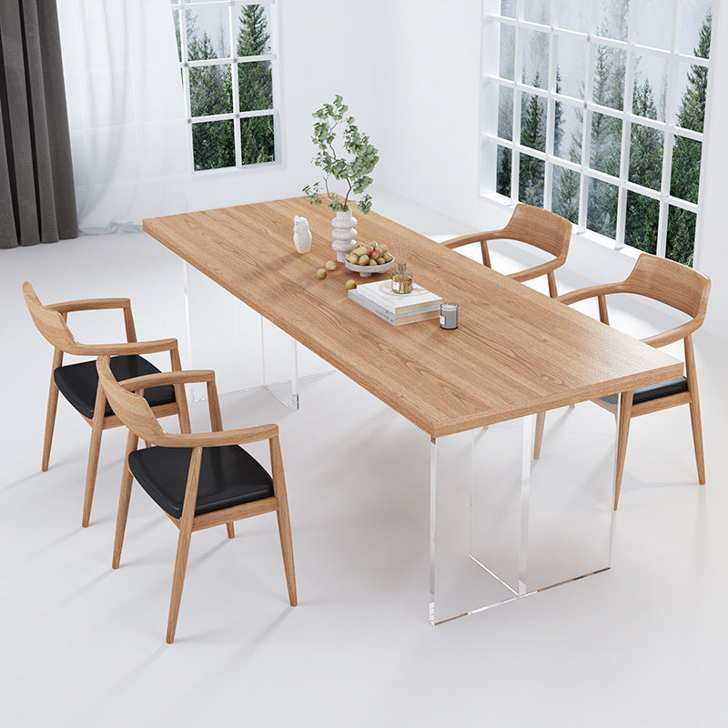 1/3/4/5 Pieces Modern Dining Set Rectangle Pine Wood Dining Table for Kitchen