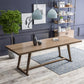 Industrial 1/5/7 Pieces Dining Set Rectangle Pine Wood Dining Table Set for Cafe Clearhalo 'Dining Room Sets' 'Dining Tables & Seating' 'dining_room_set' 'furn' 'furn_dining_room_set' 'Furniture' 'Kitchen & Dining Furniture' 6814943