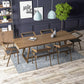 Industrial 1/5/7 Pieces Dining Set Rectangle Pine Wood Dining Table Set for Cafe 7 Pieces: Table, 6 Chairs Clearhalo 'Dining Room Sets' 'Dining Tables & Seating' 'dining_room_set' 'furn' 'furn_dining_room_set' 'Furniture' 'Kitchen & Dining Furniture' 6814947