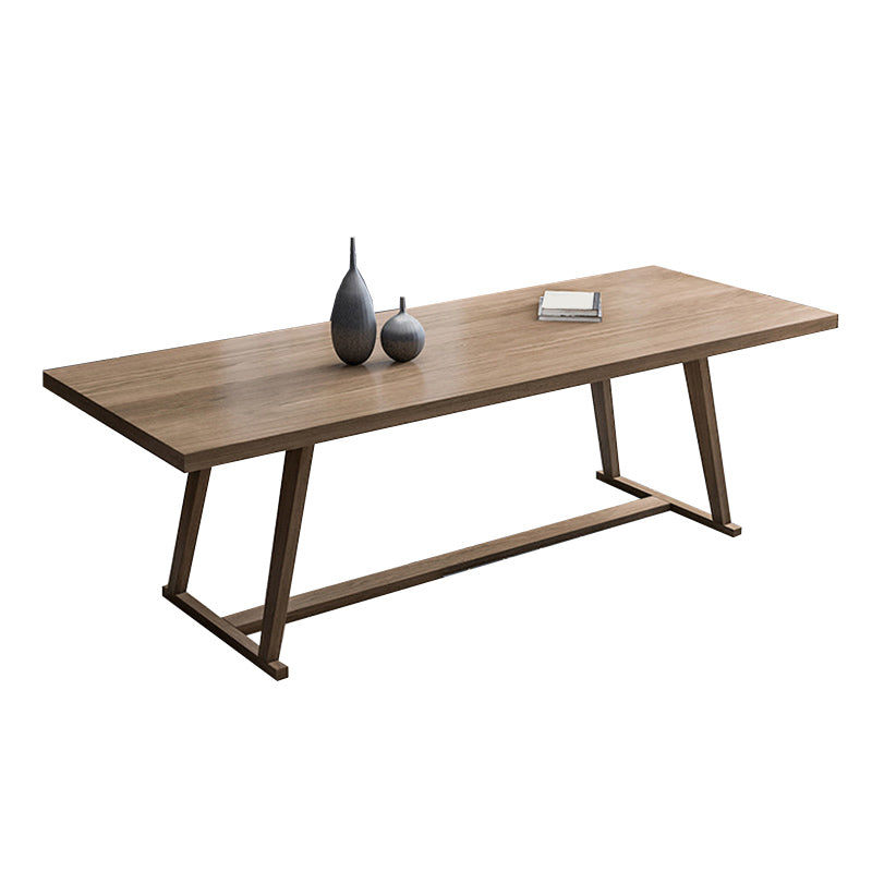 Industrial 1/5/7 Pieces Dining Set Rectangle Pine Wood Dining Table Set for Cafe Brown 79"L x 31"W Clearhalo 'Dining Room Sets' 'Dining Tables & Seating' 'dining_room_set' 'furn' 'furn_dining_room_set' 'Furniture' 'Kitchen & Dining Furniture' 6814951