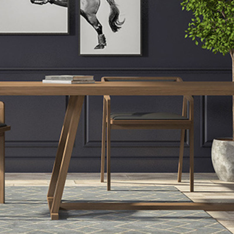 Industrial 1/5/7 Pieces Dining Set Rectangle Pine Wood Dining Table Set for Cafe Clearhalo 'Dining Room Sets' 'Dining Tables & Seating' 'dining_room_set' 'furn' 'furn_dining_room_set' 'Furniture' 'Kitchen & Dining Furniture' 6814955