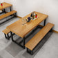 Industrial 1/3/5 Pieces Dining Set Rectangle Wood Dining Table for Dining Room Cafe