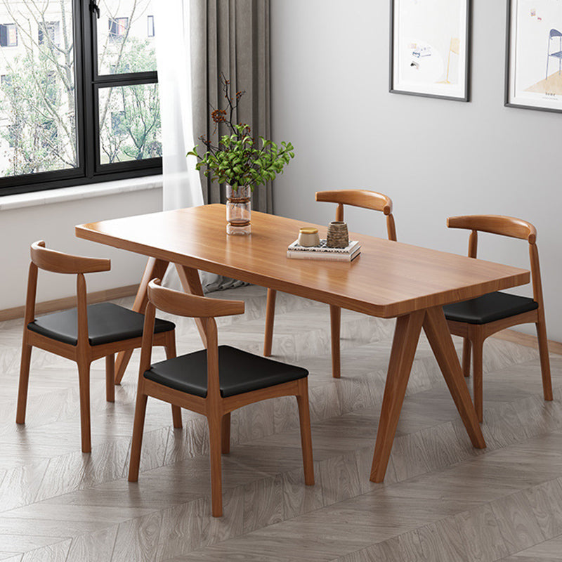 Moderna 1/4/5/7 Piezas Juego de comedor Rectángulo Mesa de comedor de madera de pino para sala de estar