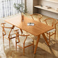 Industrial 1/2/5 Pieces Dining Set Rectangle Pine Wood Dining Table for Dining Room