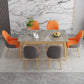 1/2/5/7 Pieces Nordic Dining Set Rectangle Stone Dining Table for Dining Room