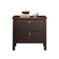 2 - Drawer Contemporary Accent Table Nightstand Antique Finish Bed Nightstand