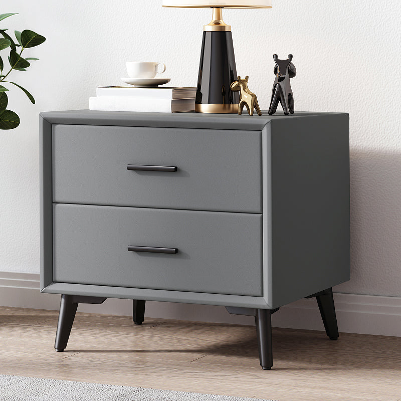 Contemporary Accent Table Nightstand Drawer Storage Nightstand Grey 1 Piece Clearhalo 'Bedroom Furniture' 'furn' 'furn_night_stand' 'Furniture' 'night_stand' 'Nightstands' 6815220