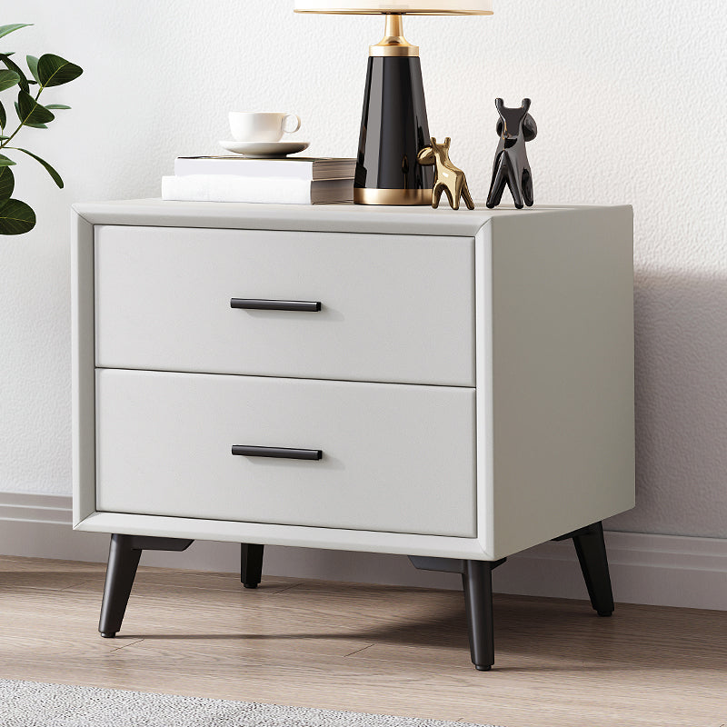 Contemporary Accent Table Nightstand Drawer Storage Nightstand Off-White 1 Piece Clearhalo 'Bedroom Furniture' 'furn' 'furn_night_stand' 'Furniture' 'night_stand' 'Nightstands' 6815222