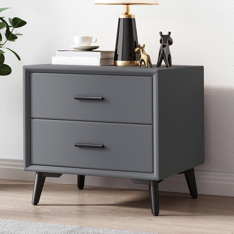 Contemporary Accent Table Nightstand Drawer Storage Nightstand Dark Gray 1 Piece Clearhalo 'Bedroom Furniture' 'furn' 'furn_night_stand' 'Furniture' 'night_stand' 'Nightstands' 6815224
