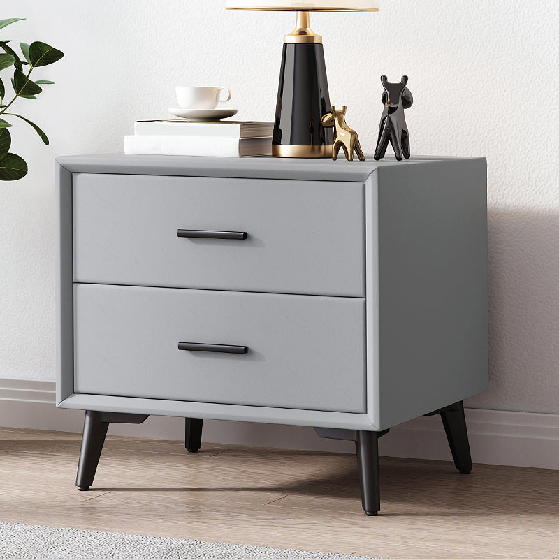 Contemporary Accent Table Nightstand Drawer Storage Nightstand Light Gray 1 Piece Clearhalo 'Bedroom Furniture' 'furn' 'furn_night_stand' 'Furniture' 'night_stand' 'Nightstands' 6815226