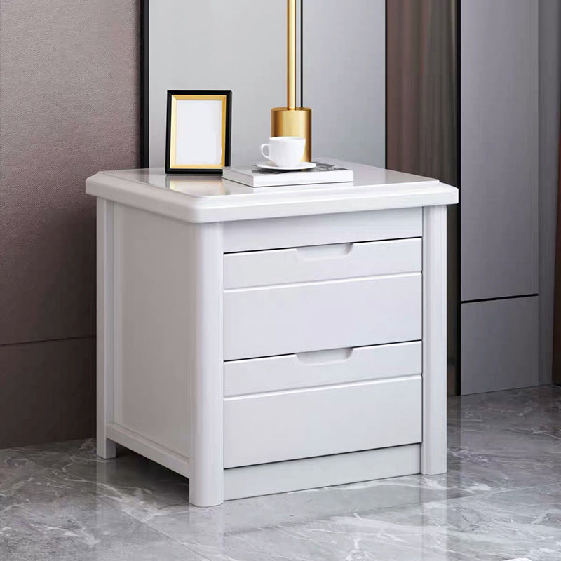 2 - Schublade zeitgenössischer Akzenttisch Nachttisch Walnuss Holzbett Nachttisch