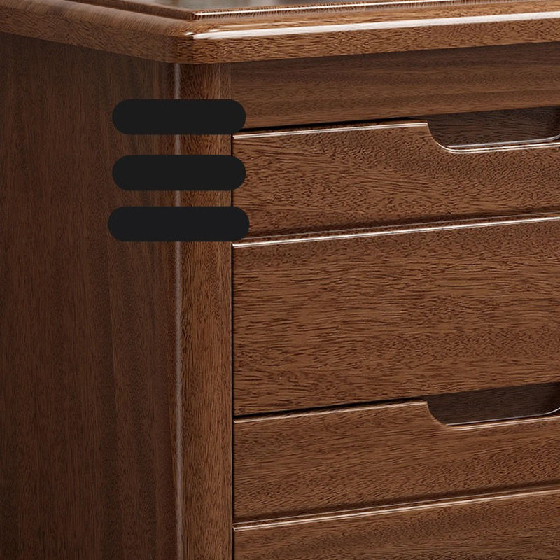 2 - Schublade zeitgenössischer Akzenttisch Nachttisch Walnuss Holzbett Nachttisch