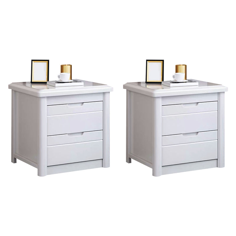 2 - Schublade zeitgenössischer Akzenttisch Nachttisch Walnuss Holzbett Nachttisch