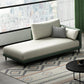 Modern Style Recessed Arms Chaise Living Room Faux Leather Chaise White Green Right-Arm Chaise Clearhalo 'Chairs & Seating' 'Chaise Lounge' 'chaise_lounge' 'furn' 'furn_chaise_lounge' 'Furniture' 'Living Room Furniture' 6815299