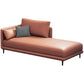 Modern Style Recessed Arms Chaise Living Room Faux Leather Chaise Orange Left-Arm Chaise Latex Clearhalo 'Chairs & Seating' 'Chaise Lounge' 'chaise_lounge' 'furn' 'furn_chaise_lounge' 'Furniture' 'Living Room Furniture' 6815301