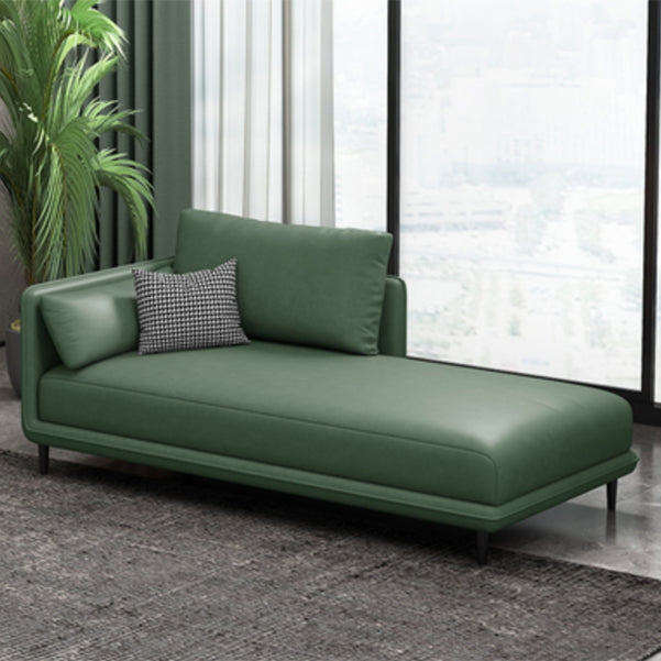 Modern Style Recessed Arms Chaise Living Room Faux Leather Chaise Green Left-Arm Chaise Clearhalo 'Chairs & Seating' 'Chaise Lounge' 'chaise_lounge' 'furn' 'furn_chaise_lounge' 'Furniture' 'Living Room Furniture' 6815305