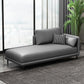 Modern Style Recessed Arms Chaise Living Room Faux Leather Chaise Gray Right-Arm Chaise Clearhalo 'Chairs & Seating' 'Chaise Lounge' 'chaise_lounge' 'furn' 'furn_chaise_lounge' 'Furniture' 'Living Room Furniture' 6815309