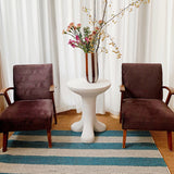 Tavolo d'angolo bianco Tavola unica a 3 gambe, 19,7 "w x 19,7" d x 24 "h