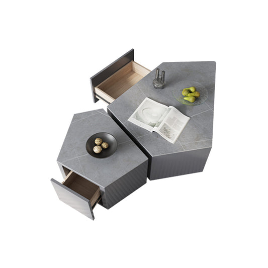 13 "Hコンテンポラリーコーヒーテーブルグレーコーヒーカクテルテーブル付き