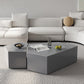 13"H Contemporary Coffee Table Grey Coffee Cocktail Table with Drawer