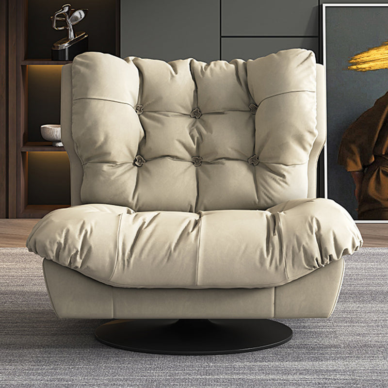Tufted Microsuede Wingback Recliner 42" Wide Swivel Base Recliner Chair Clearhalo 'Chairs & Seating' 'furn' 'furn_recliners' 'Furniture' 'Living Room Furniture' 'Recliners' 6815678