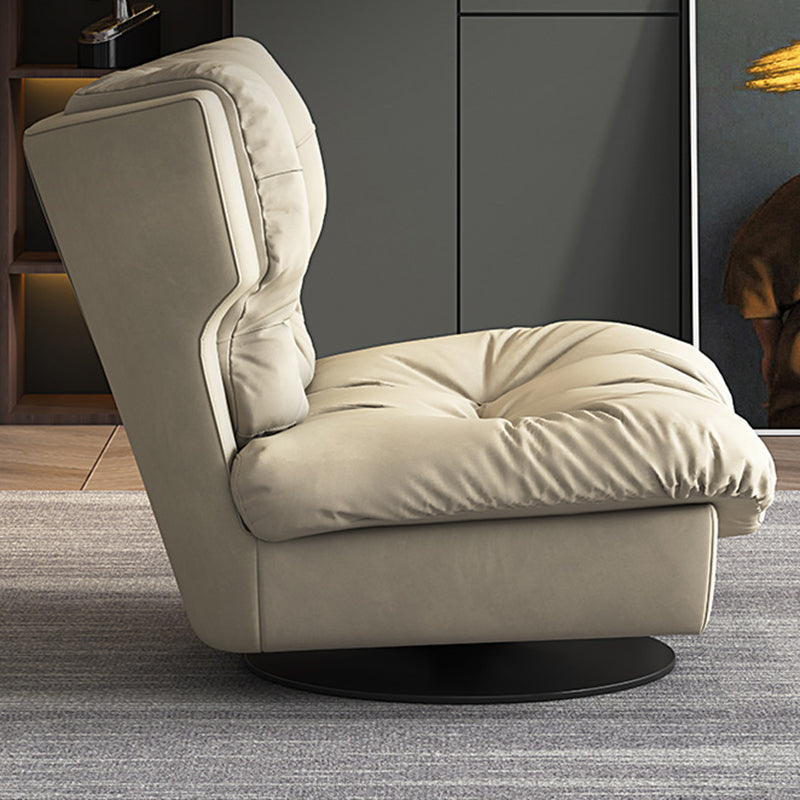 Tufted Microsuede Wingback Recliner 42" Wide Swivel Base Recliner Chair Clearhalo 'Chairs & Seating' 'furn' 'furn_recliners' 'Furniture' 'Living Room Furniture' 'Recliners' 6815680