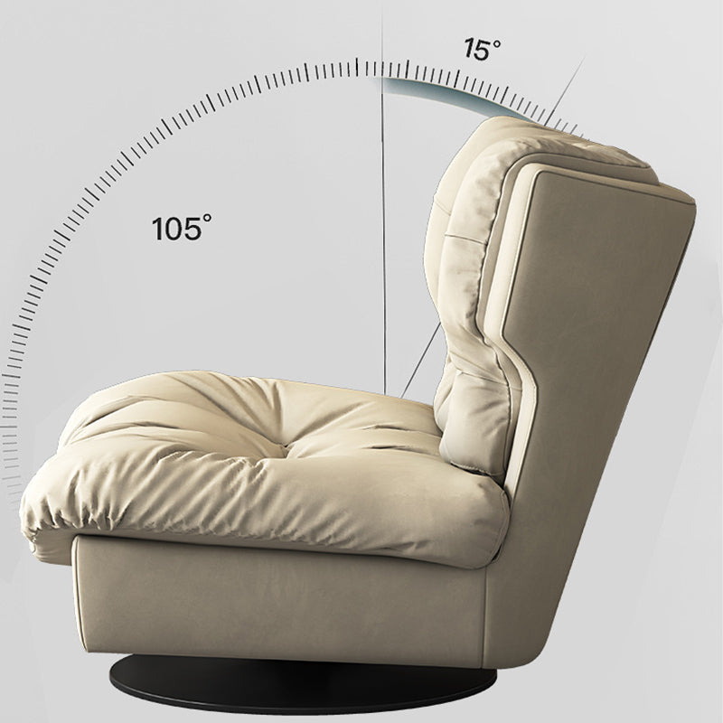 Tufted Microsuede Wingback Recliner 42" Wide Swivel Base Recliner Chair Clearhalo 'Chairs & Seating' 'furn' 'furn_recliners' 'Furniture' 'Living Room Furniture' 'Recliners' 6815686